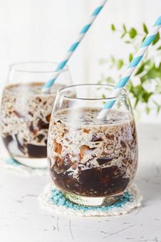 クラッシュコーヒーゼリー クラッシュコーヒーゼリー コーヒーゼリー,ゼリー,デザートの写真素材