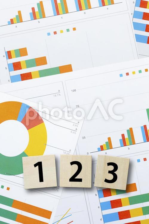 数字とデータ分析 ビジネス,ランキング,123の写真素材