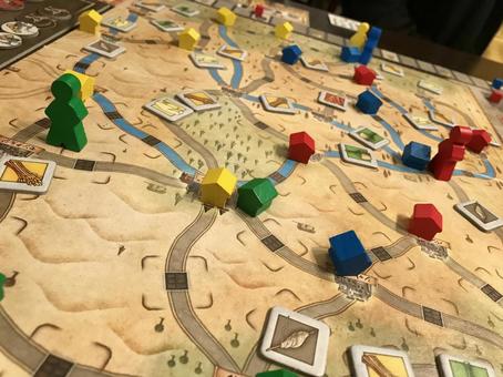 砂漠の交易路を拓く ボードゲーム,マップ,交易の写真素材