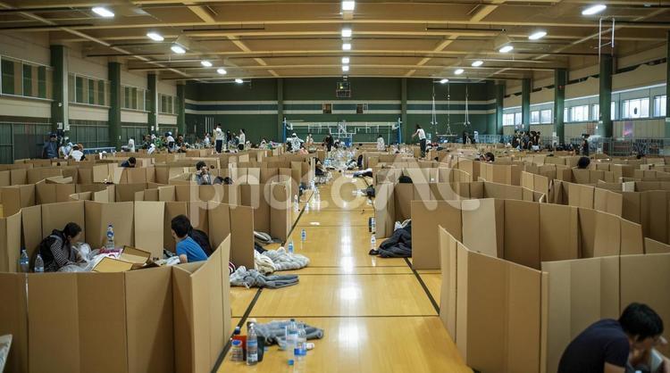 災害後の避難所 災害,大災害,地震の写真素材