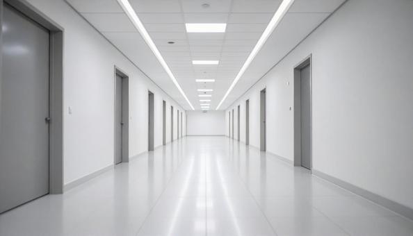 真っ白な廊下の写真