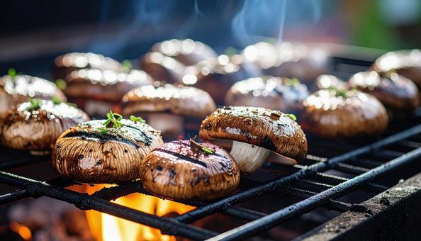 椎茸の炭火焼き 椎茸の炭火焼きの写真
