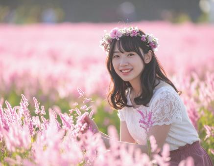 春・花畑の彼女 春・花畑の彼女の写真