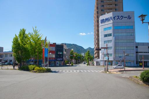 山口駅前 山口駅前 山口駅,山口,駅前の写真素材