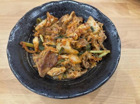 豚キムチ炒め 居酒屋,居酒屋メニュー,キムチの写真素材