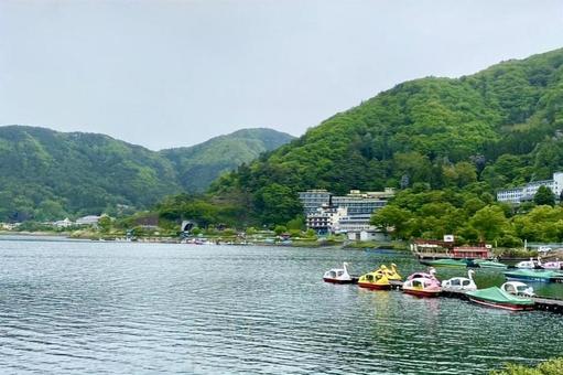河口湖 河口湖 湖,観光地,人気スポットの写真素材