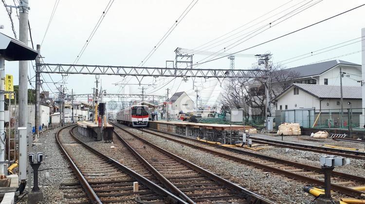 改良工事中の山陽電鉄、大塩駅 鉄道,交通,電車の写真素材