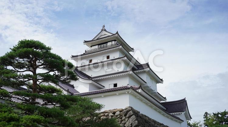 会津若松城（鶴ヶ城）の威容2 会津若松城,鶴ヶ城,福島県の写真素材