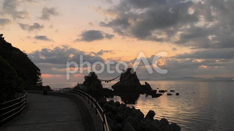 豊後二見ヶ浦の朝焼け 二見ヶ浦,豊後二見ヶ浦,朝焼けの写真素材