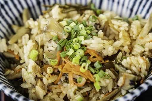 沖縄-【黒島－ジューシー】 炊き込みご飯,じゅーしー,沖縄料理の写真素材