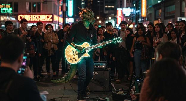 ドラゴンボーンのストリートミュージシャン ドラゴンボーンのストリートミュージシャンの写真