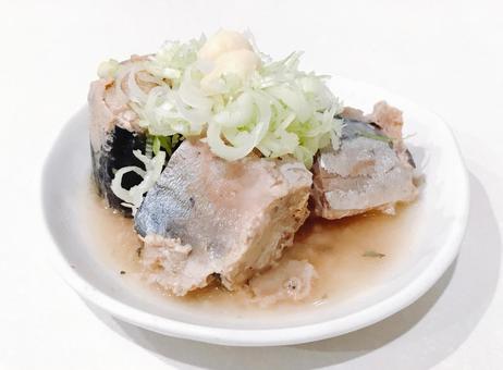 Photo, mackerel, green onion and ginger, green onion and ginger, green onion mackerel, 