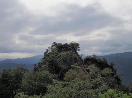 日本百低山・岩櫃山山頂 岩櫃山,山頂,看板の写真素材