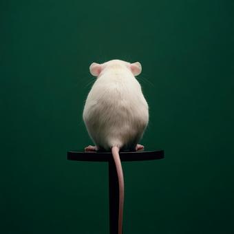 動物実験の象徴:白いマウス 動物実験の象徴:白いマウスの写真