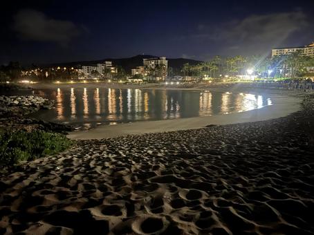 ハワイ ハワイ ハワイ,夜景,ビーチの写真素材