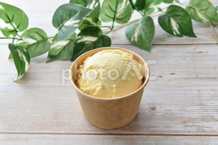 バニラアイスクリーム　テイクアウト バニラアイスクリーム,アイスクリーム,アイスの写真素材