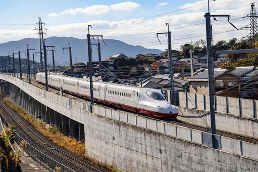 西九州新幹線　上り　武雄温泉行き 西九州新幹線,長崎新幹線,上りの写真素材