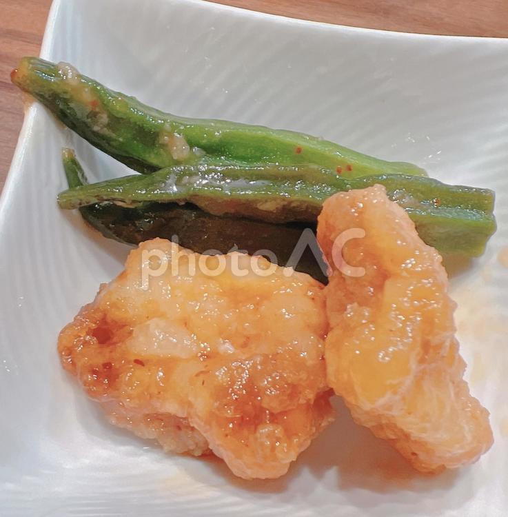 白身魚とオクラの南蛮漬け 白身魚,オクラ,南蛮漬けの写真素材