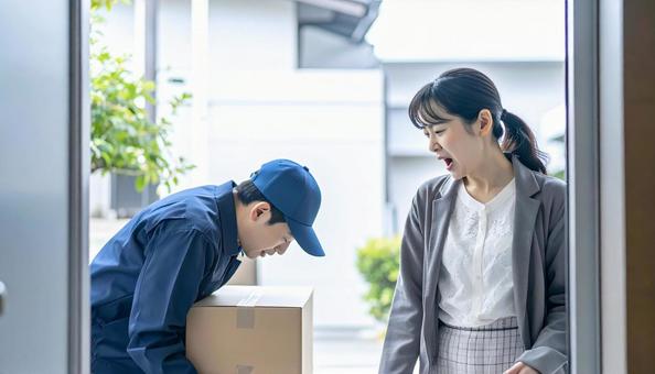 カスハライメージ:深く頭を下げる配達員 カスハライメージ:深く頭を下げる配達員の写真