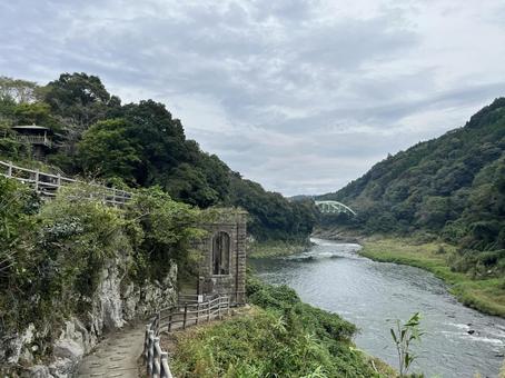 沈堕発電所跡 沈堕の滝,沈堕発電所跡,大分県の写真素材