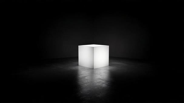 暗闇に光る立方体 暗闇に光る立方体の写真