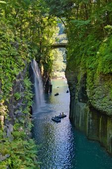 高千穂峡  宮崎県 高千穂峡,真名井の滝,滝の写真素材