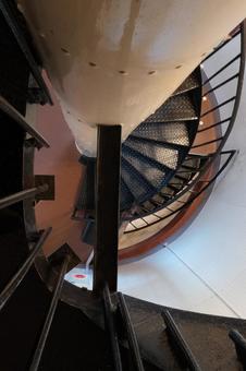 らせん階段 らせん階段 灯台,白,黒の写真素材