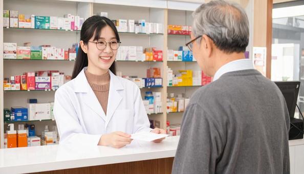 笑顔で働く薬剤師 笑顔で働く薬剤師の写真