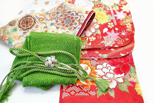成人式　振袖・帯・帯揚げ・帯締め 成人式,成人式準備,結納の写真素材