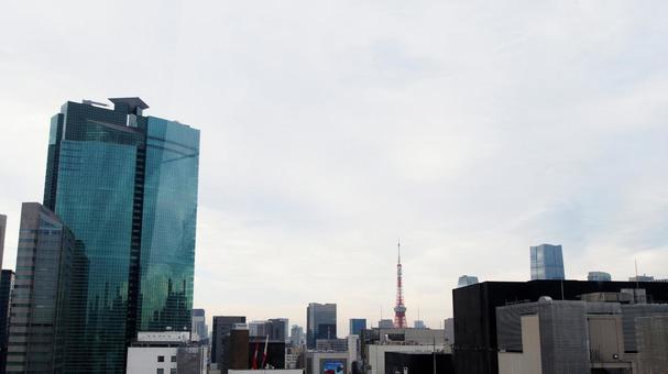 東京タワー(GINZA SIXから) 東京タワー,東京,空の写真素材