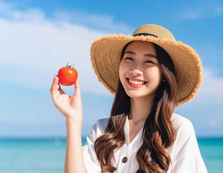 彼女のおすすめ夏野菜・トマトの写真