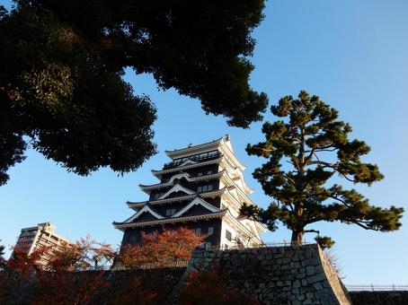 【風景写真】福山城が見える風景 福山城,天守閣,天守の写真素材
