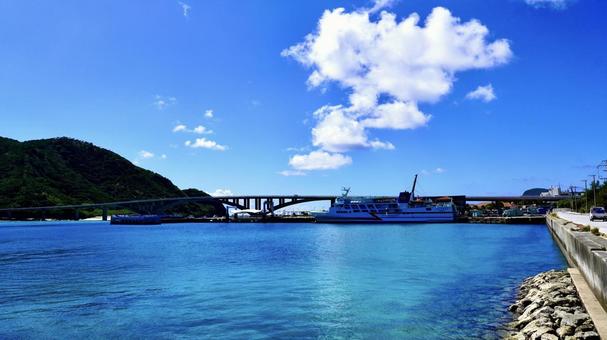 Ferry Zamami anchored at Aka Island in the Kerama Islands, JPG
