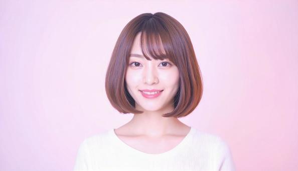ヘアスタイルモデル：グラデーションボブの写真