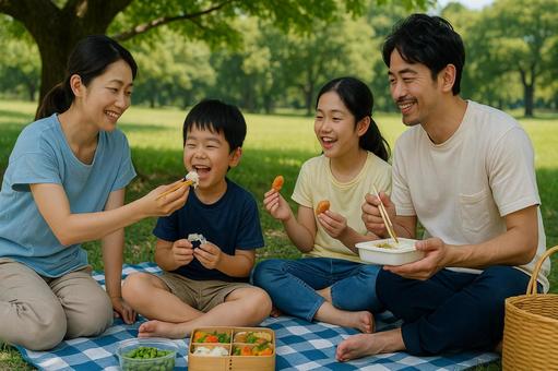 家族で楽しいピクニック 家族で楽しいピクニックの写真