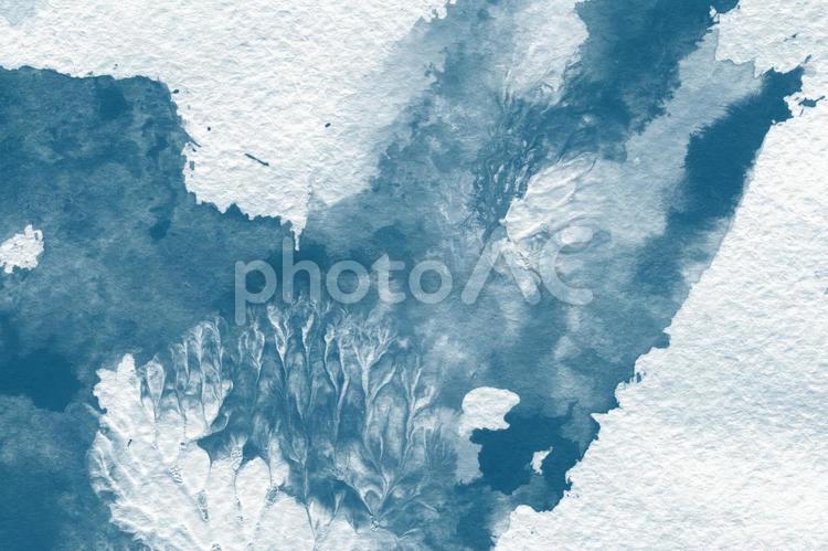 水彩画の背景 藍色,藍,インディゴブルーの写真素材