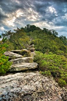 高御位山 播磨平野,山岳,平野の写真素材