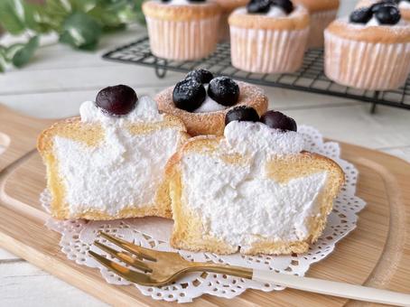 Photo, chiffon cake, cup chiffon cake, cupcake, 