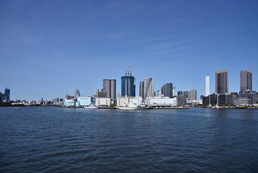 Tokyo Port Scenery - Sumida River, Tsukishima, Harumi, JPG Tokyo Port Scenery - Sumida River, Tsukishima, Harumi, JPG