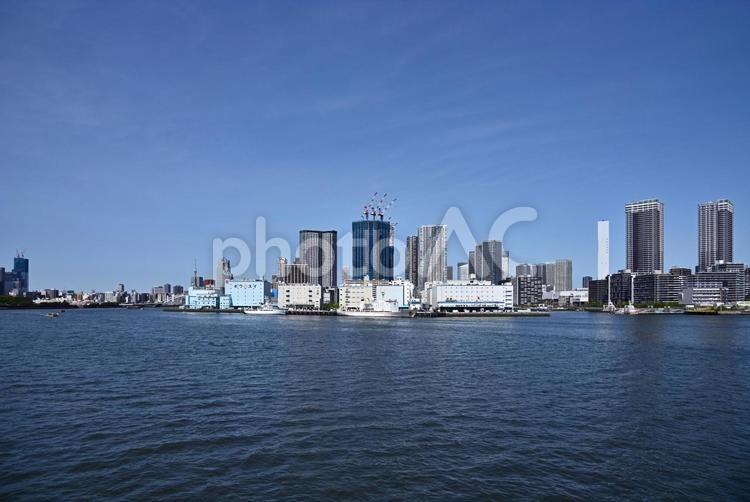 東京港風景～墨田川、月島、晴海～ 東京港,月島埠頭,晴海埠頭の写真素材