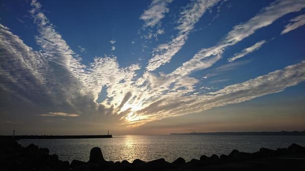 海の日没 海の日没の写真