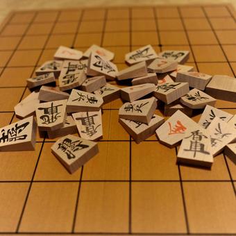 将棋盤と駒の写真