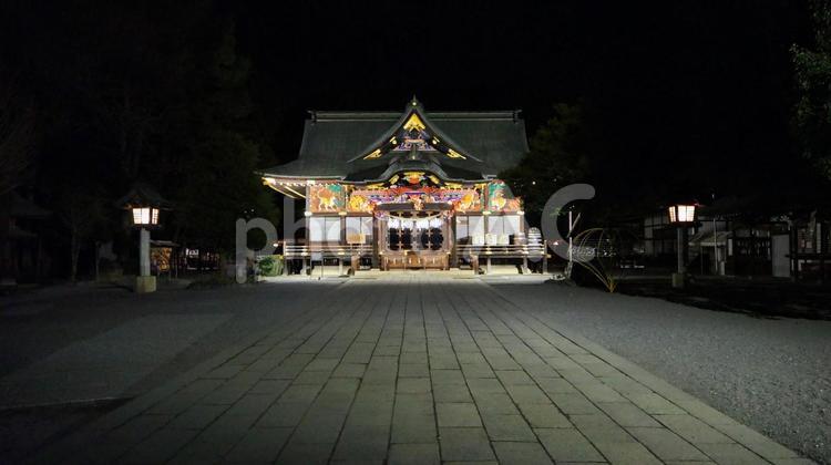 秩父市の夜景・秩父神社（埼玉県） 秩父神社,夜景,秩父三社の写真素材