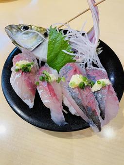 Horse mackerel sushi, JPG