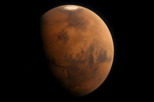 火星と極冠 火星と極冠の写真
