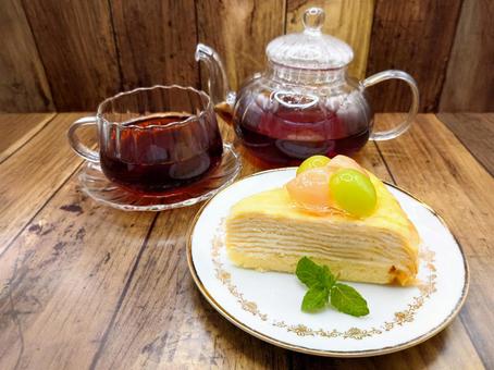 ケーキでティータイム ケーキでティータイム ケーキ,紅茶,ティータイムの写真素材