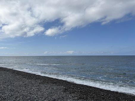 海 波打ち際 日本海 新潟県 海 波打ち際 日本海 新潟県 水平線,日本海,海の写真素材