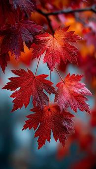 燃えるような赤の紅葉 燃えるような赤の紅葉の写真