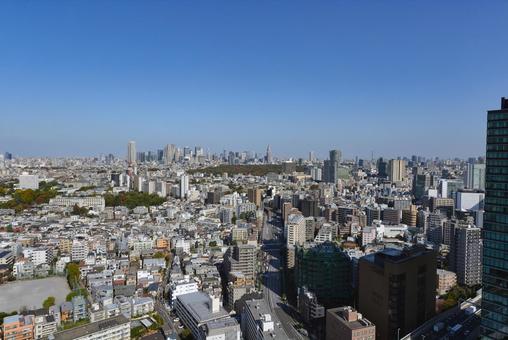 新宿副都心方面の眺望 クロスエアタワー,目黒区大橋,新宿副都心の写真素材