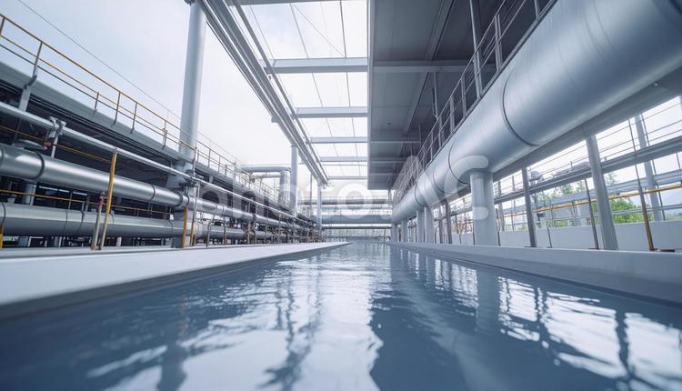 排水処理場 排水処理場,浄水場,晴れの写真素材